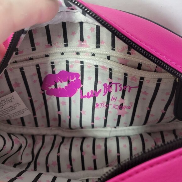 Luv Betsey by Betsey Johnson Fun Casual Pink Oval Football Crossbody Bag - Picture 3 of 13